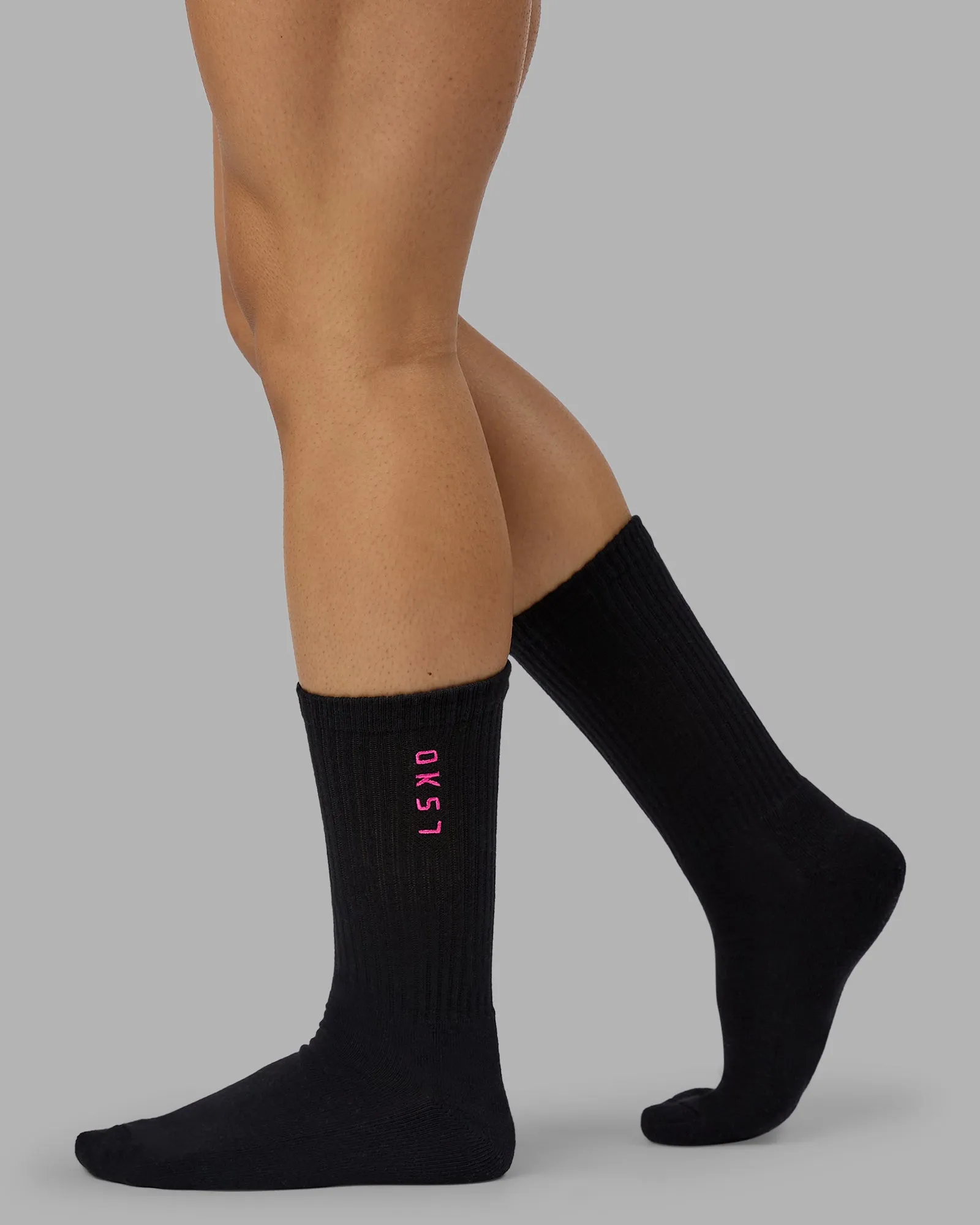 Signal Crew Socks 3 Pack - White-Black-Berry Pink