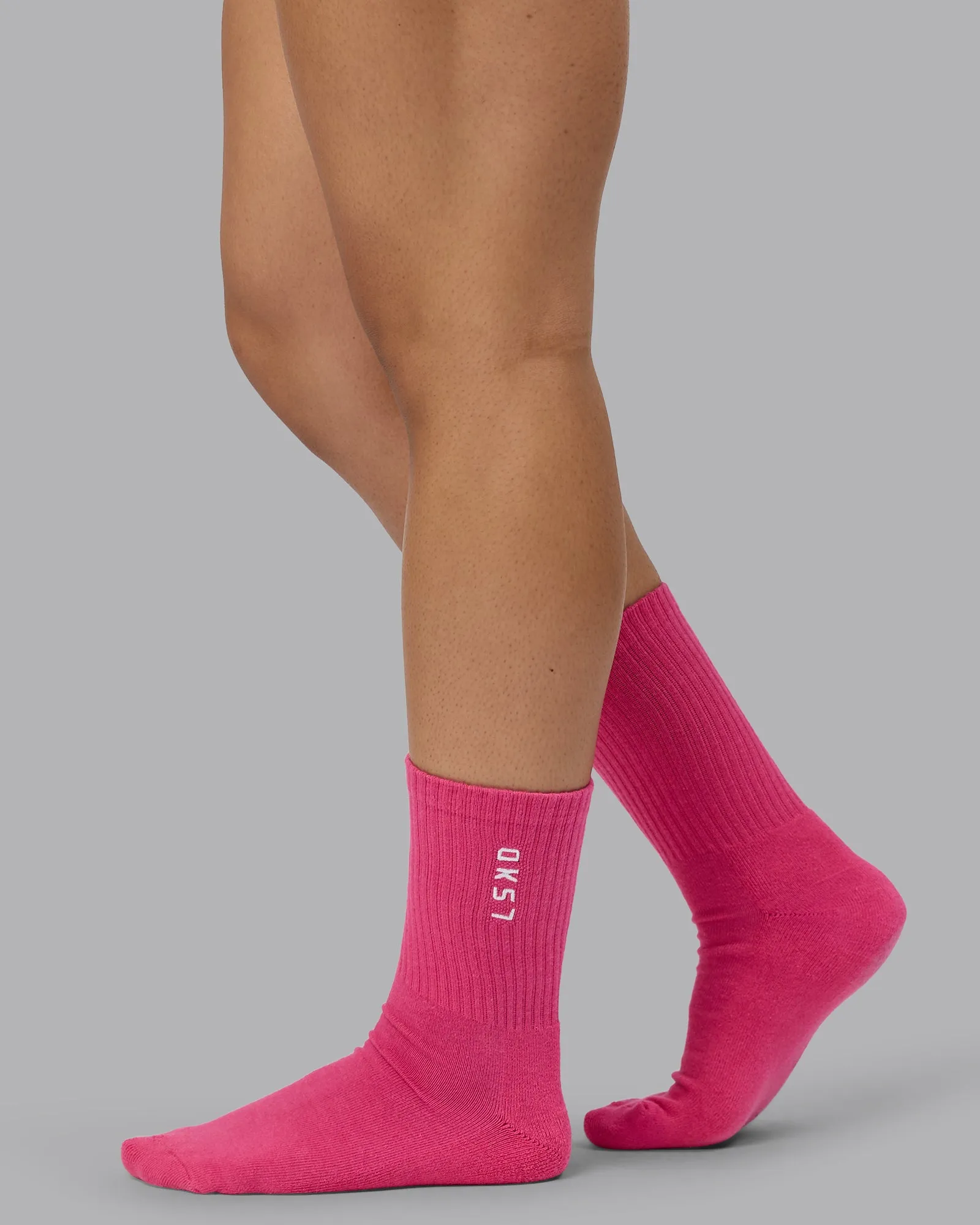 Signal Crew Socks 3 Pack - White-Black-Berry Pink