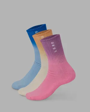 Signal Quarter Socks 3 Pack - Multi-Ombre