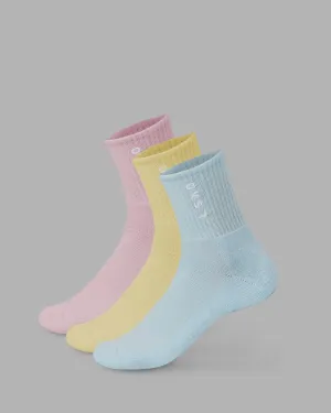 Signal Quarter Socks 3 Pack - Multi-Pastel