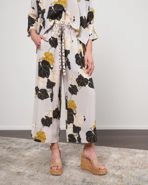 silk print pants - 005 stone