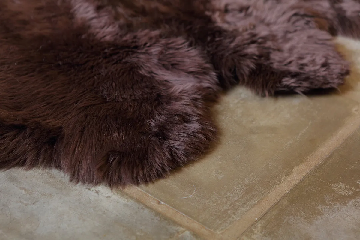 Single Sheepskin Rug  - Brown Chocolate          (2.5´x 3.5´)
