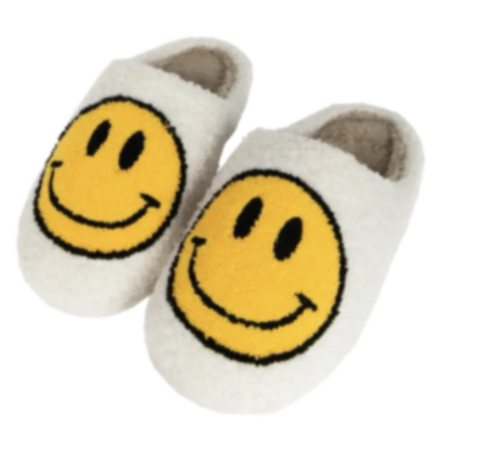 SMILEY FUZZY SLIPPERS