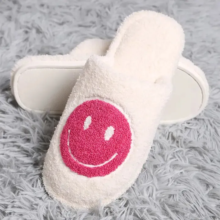 SMILEY FUZZY SLIPPERS
