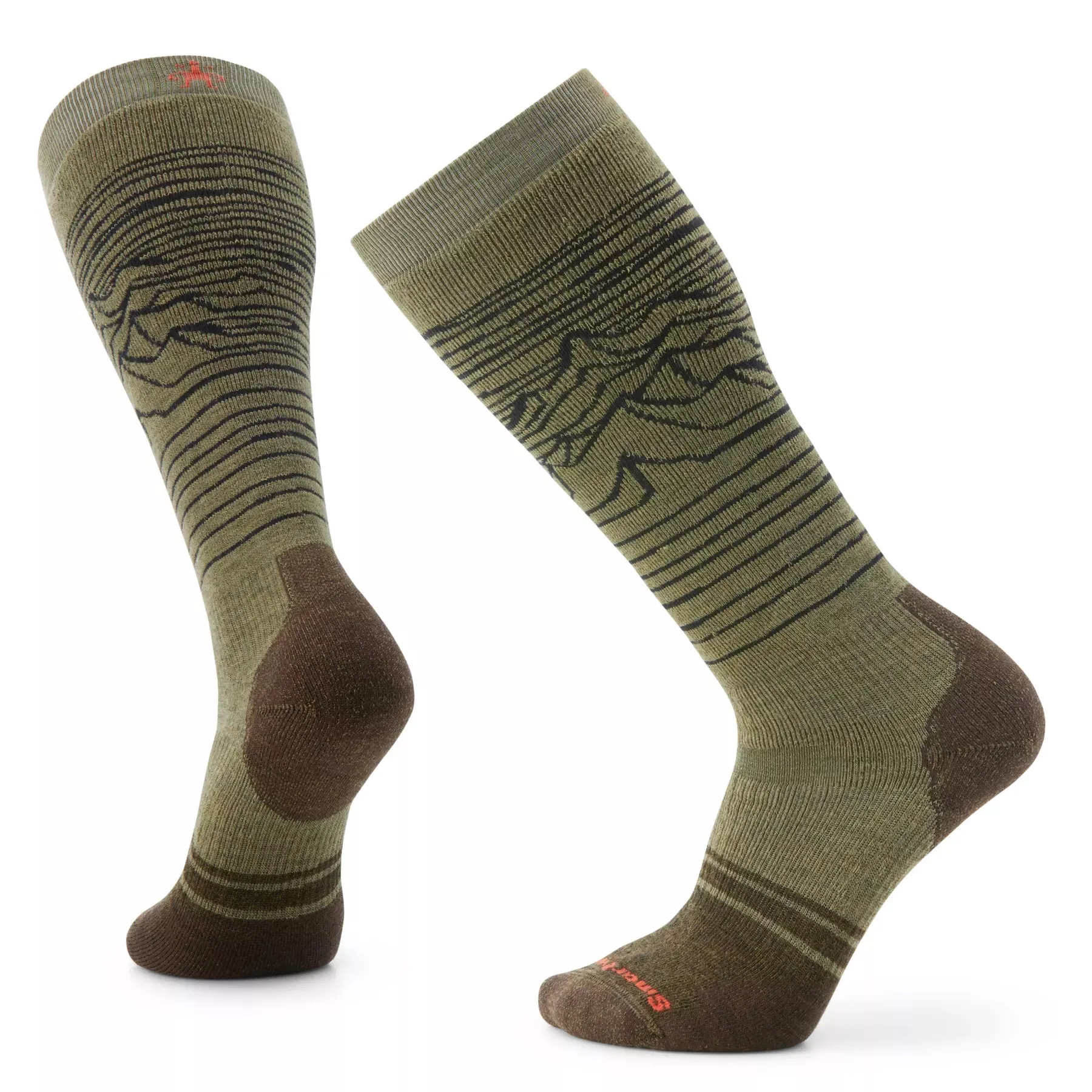 Snowboard Full Cushion Iguchi Pattern Over-the-Calf Socks - SW001918