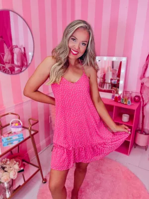 Spring's Promise Ruffle Hem Mini Dress - Pink
