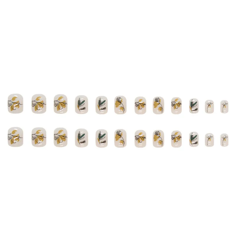 Square Vintage Flower White