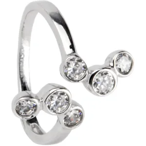 Sterling Silver 925 Cubic Zirconia Bubbles toe Ring