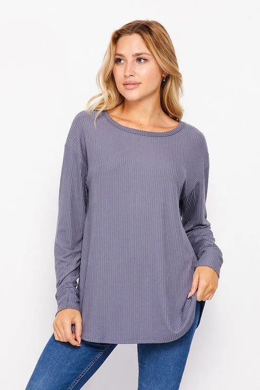 Strappy Back Top: Slate Grey