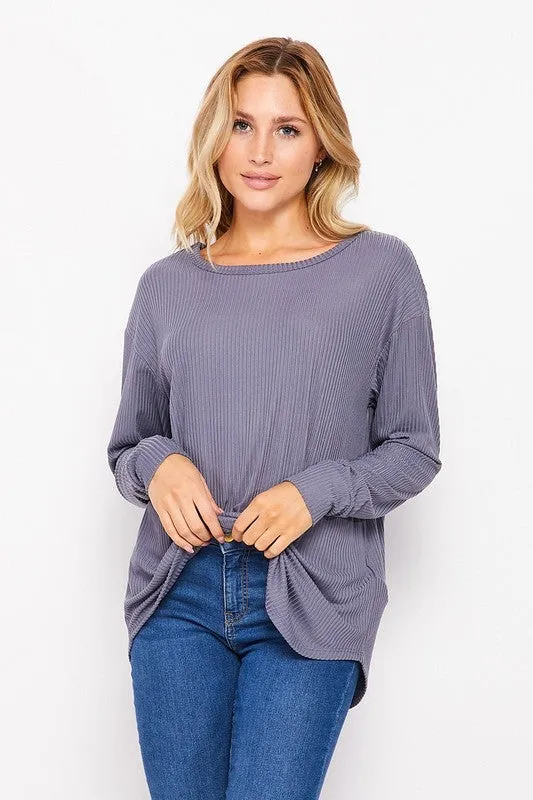 Strappy Back Top: Slate Grey