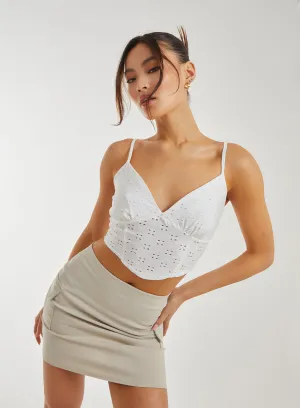 Strappy Broderie Crop Top
