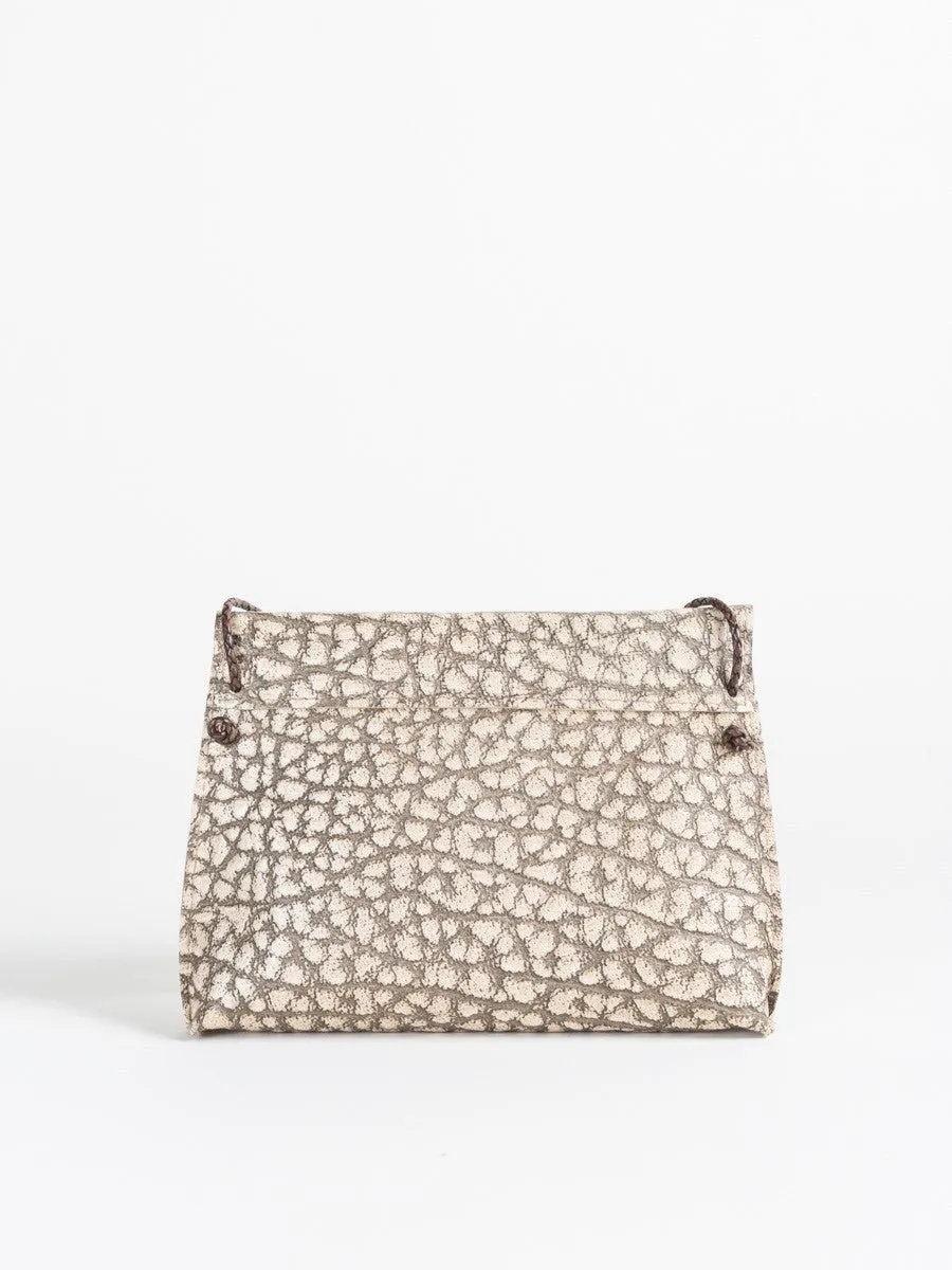 strappy foldover - pebble sesame