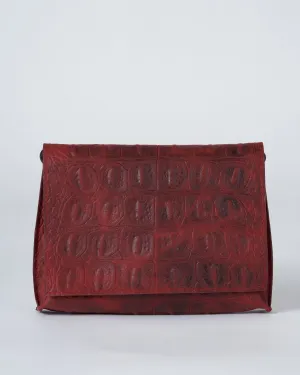 strappy foldover - red gator