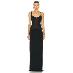 Strappy Sleeveless Gauze Maxi Bodycon Dress BD2468