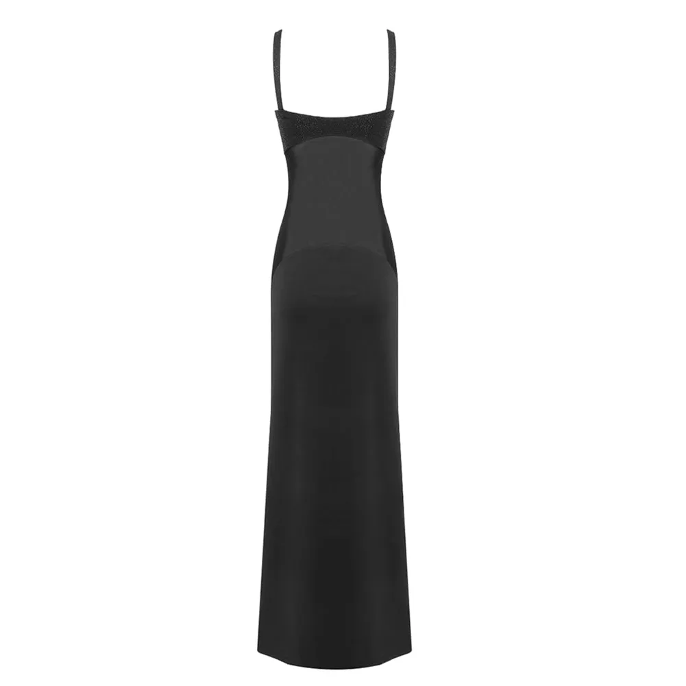 Strappy Sleeveless Gauze Maxi Bodycon Dress BD2468
