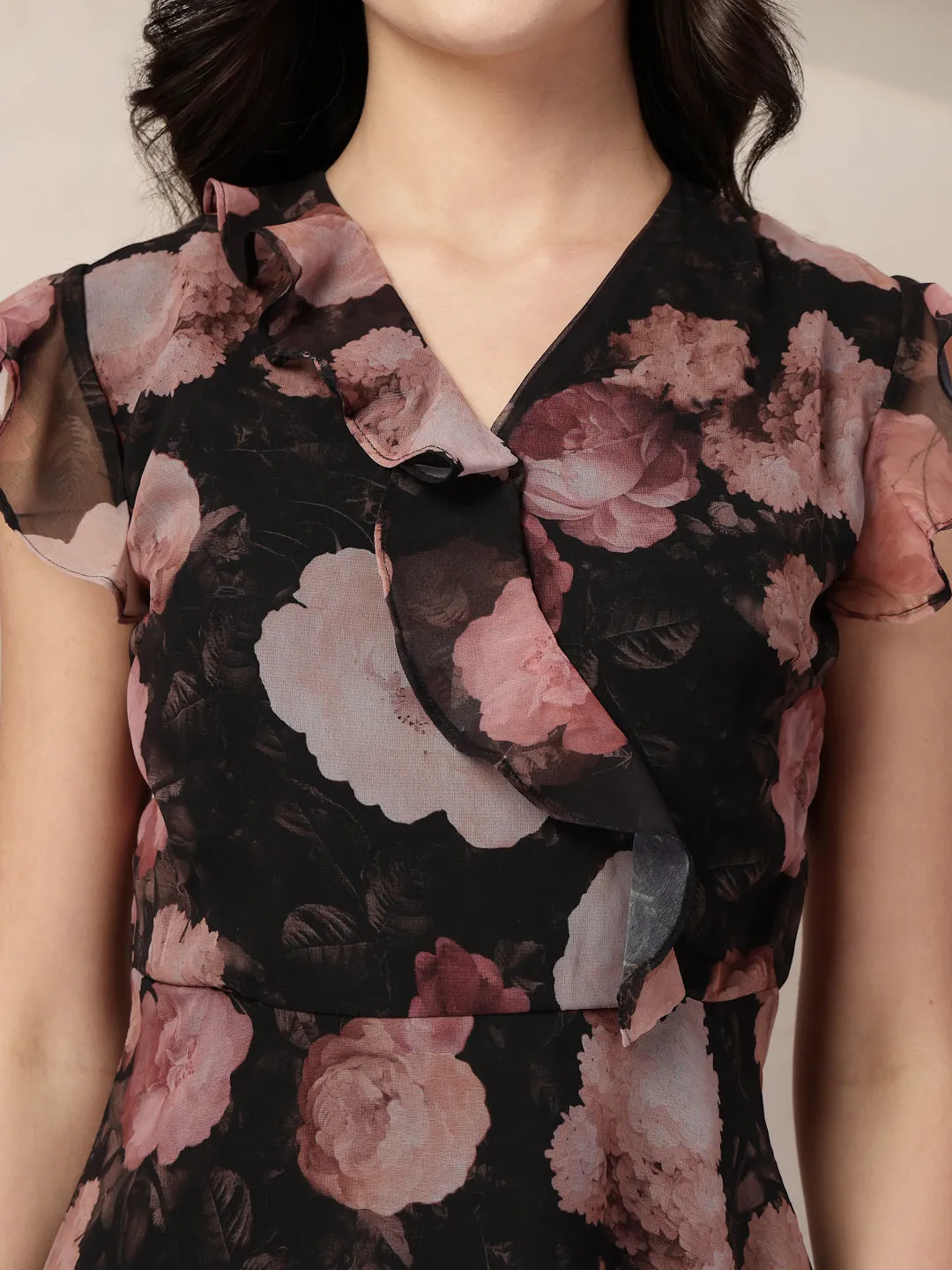 Style Quotient Women Black printed maxi dress