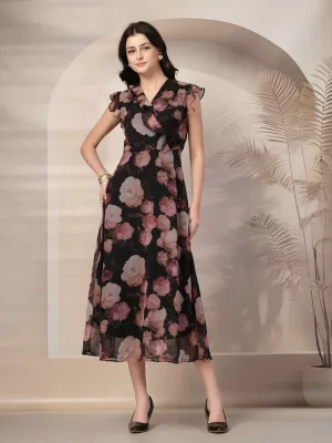 Style Quotient Women Black printed maxi dress