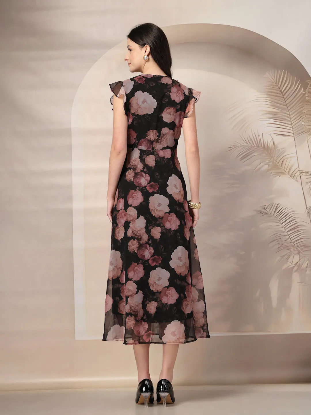 Style Quotient Women Black printed maxi dress