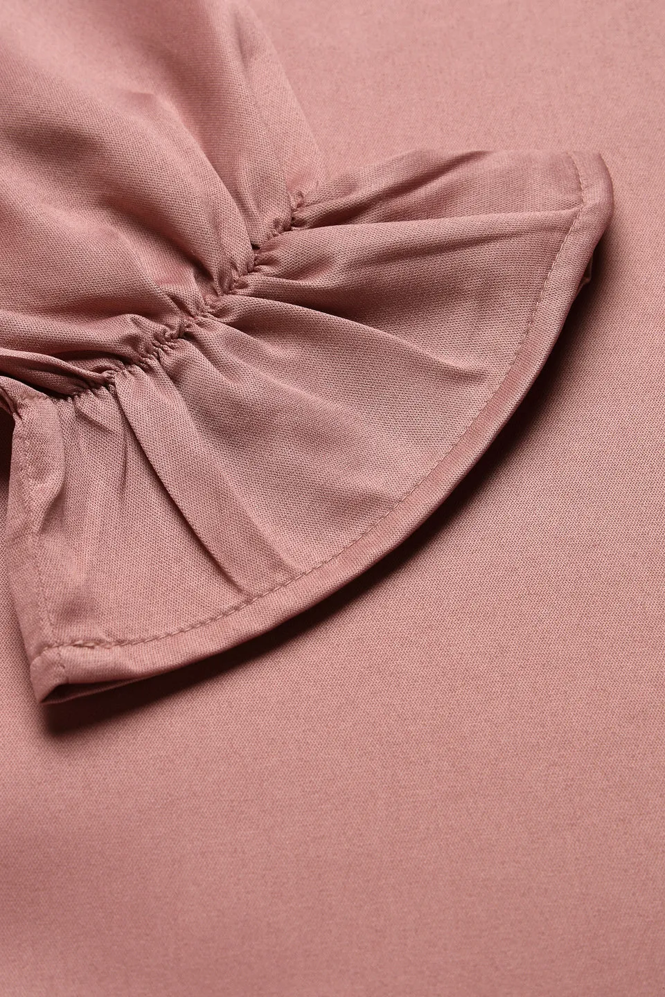 Style Quotient Women Solid Nude Satin Smart Casual Top