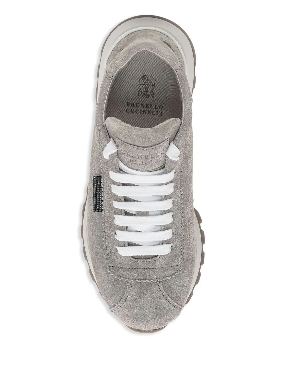 Suede sneakers with shiny details