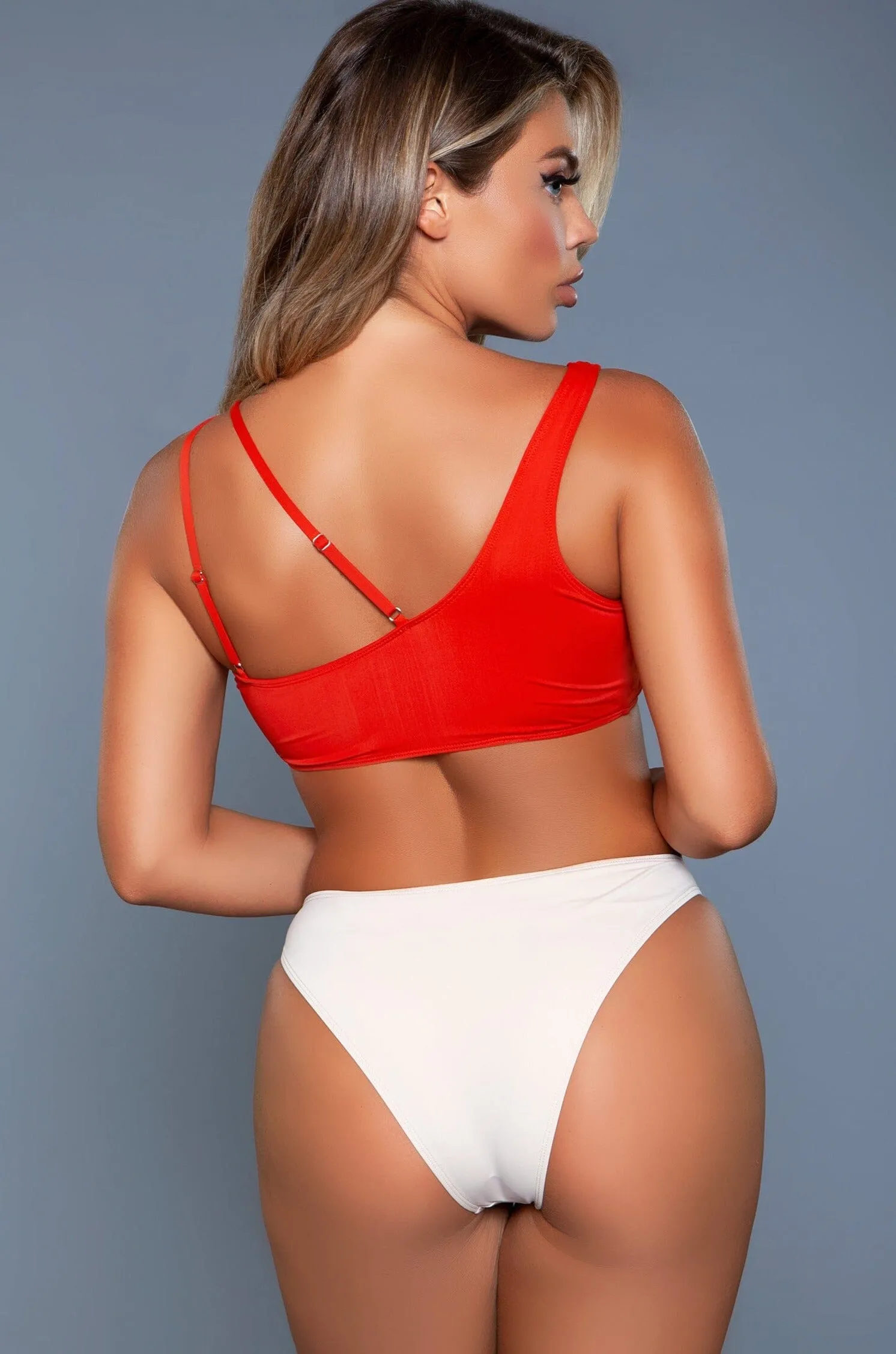 Swimsuit With Strappy & Metal Keyring Design