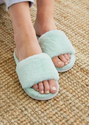 Taylor Fluffy Slides - Mint