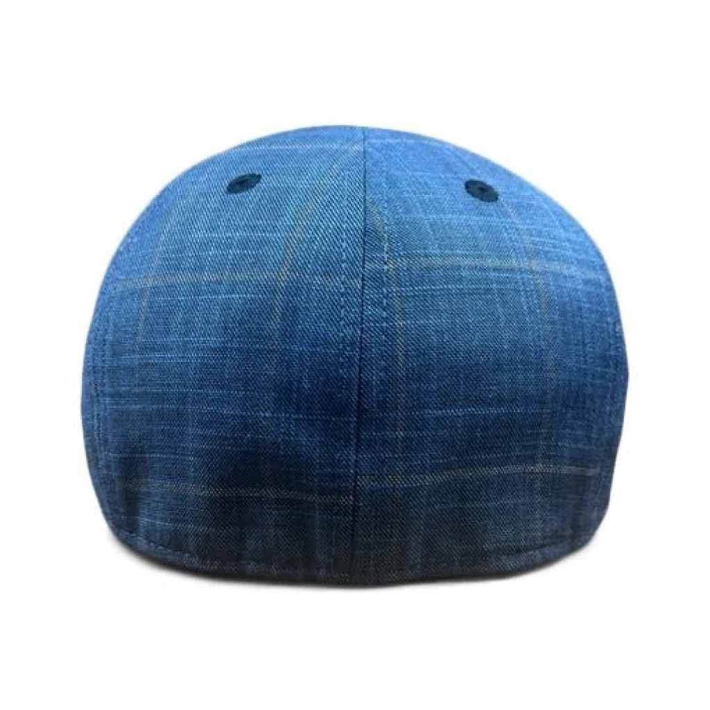 The 8-Panel Plaid Trainer Boston Scally Cap - Blue Plaid