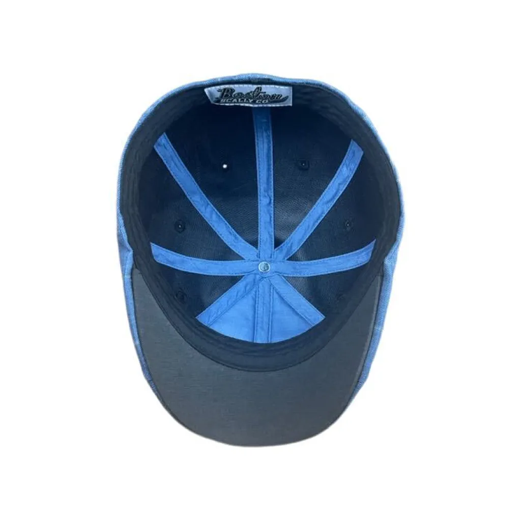 The 8-Panel Plaid Trainer Boston Scally Cap - Blue Plaid