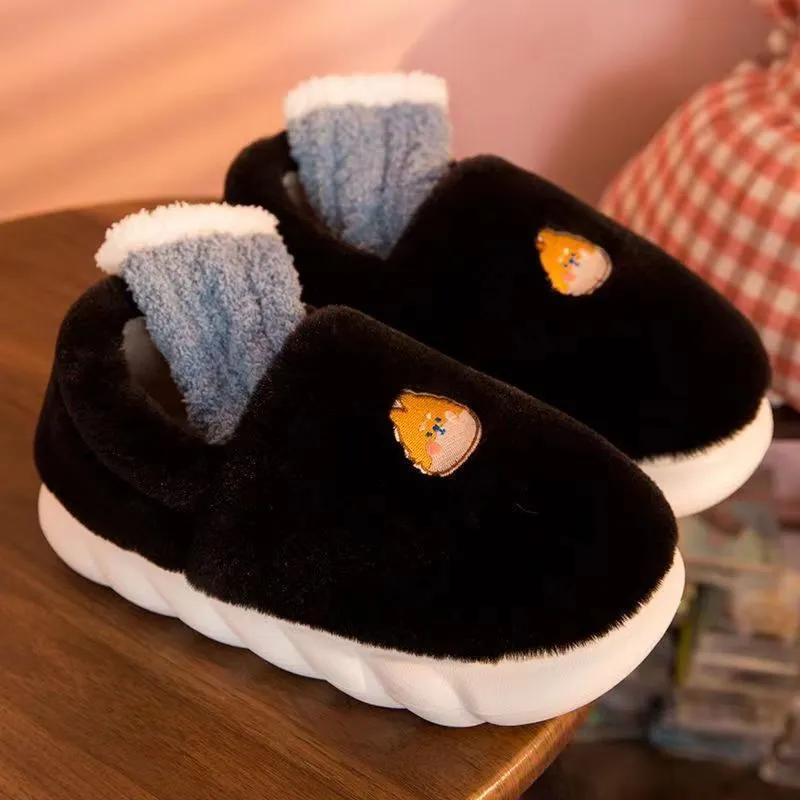 Thick Bottom Plus Velvet Cotton Slippers