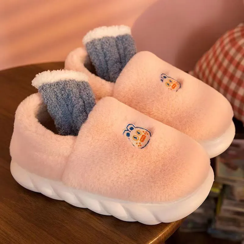 Thick Bottom Plus Velvet Cotton Slippers