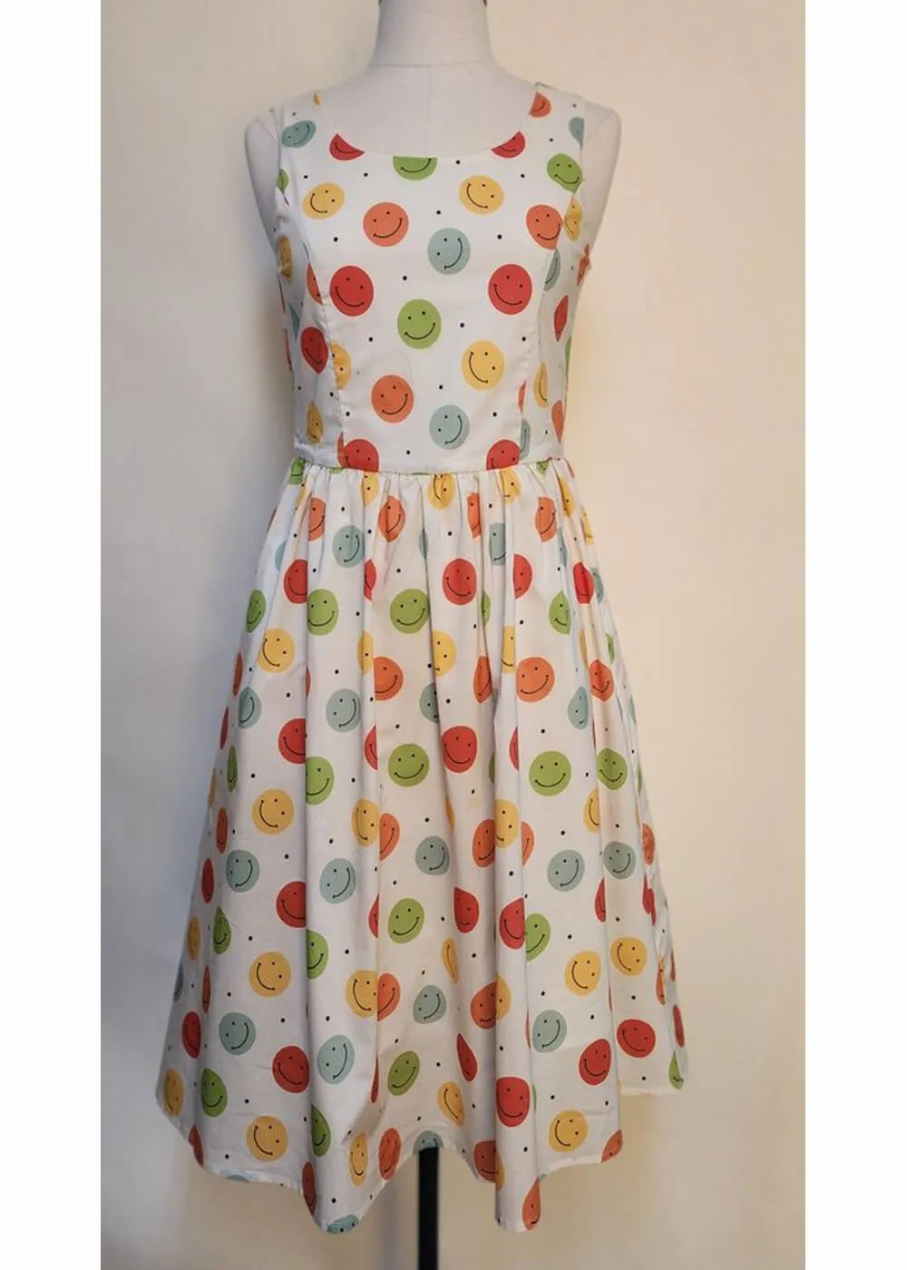 Tulip B Smiley Faces 40's Swing Dress Multi