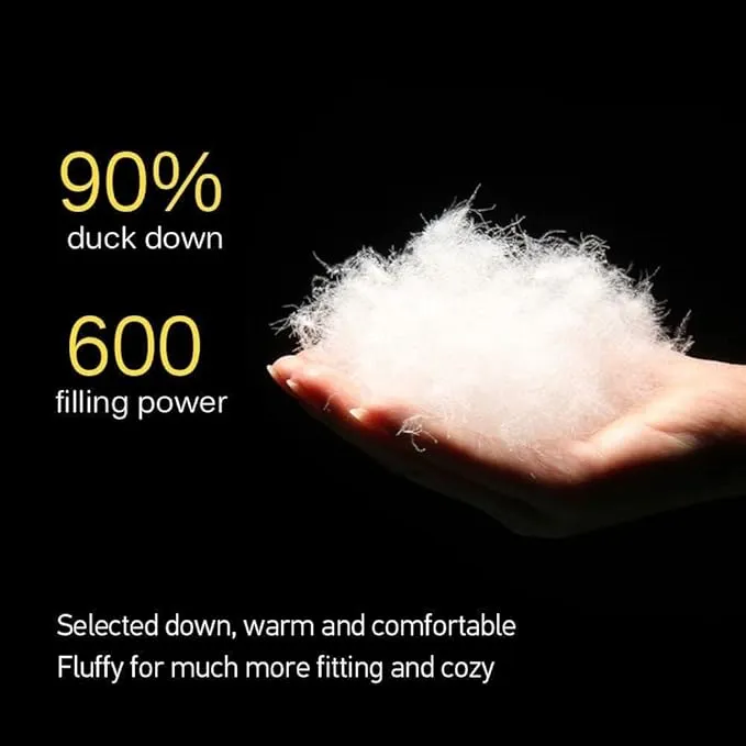 Ultralight Winter Duck Down Booties Warm Socks Slippers Warm Soft Cozy Water-Resistant for Camping Backpacking Indoor Down Filled Slipper Boots with Storage Bag