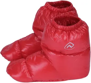 Ultralight Winter Duck Down Booties Warm Socks Slippers Warm Soft Cozy Water-Resistant for Camping Backpacking Indoor Down Filled Slipper Boots with Storage Bag