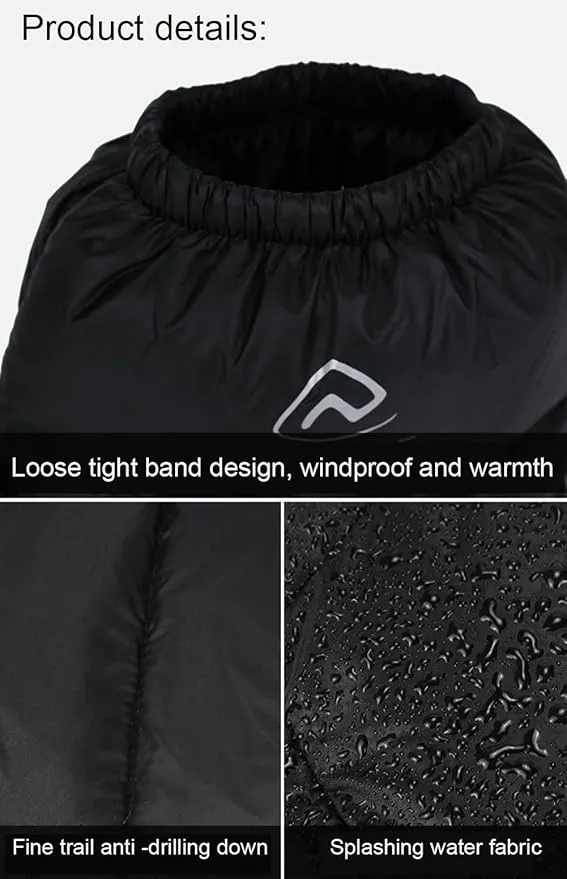 Ultralight Winter Duck Down Booties Warm Socks Slippers Warm Soft Cozy Water-Resistant for Camping Backpacking Indoor Down Filled Slipper Boots with Storage Bag