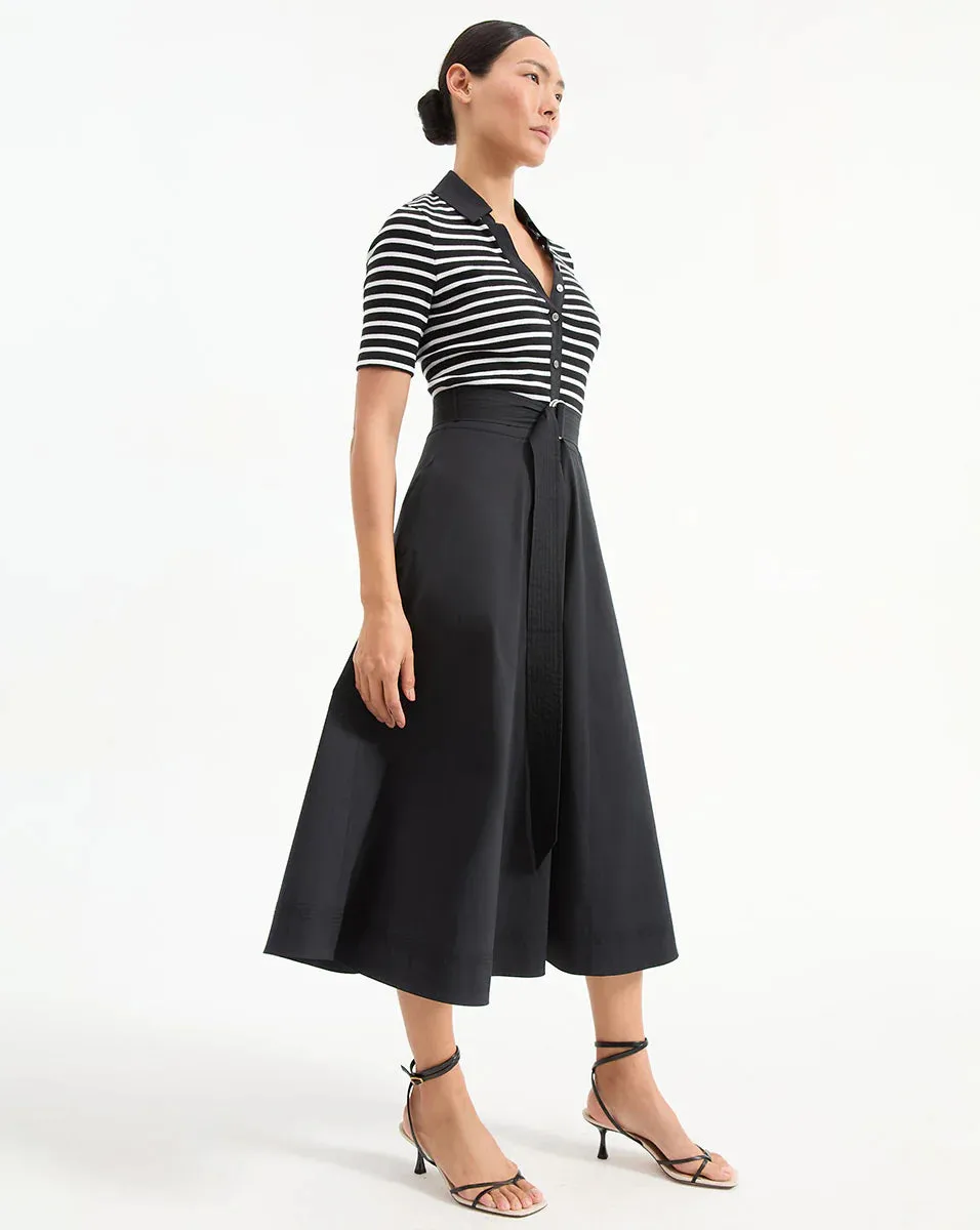 VERONICA BEARD DELISE MIXED MEDIA DRESS