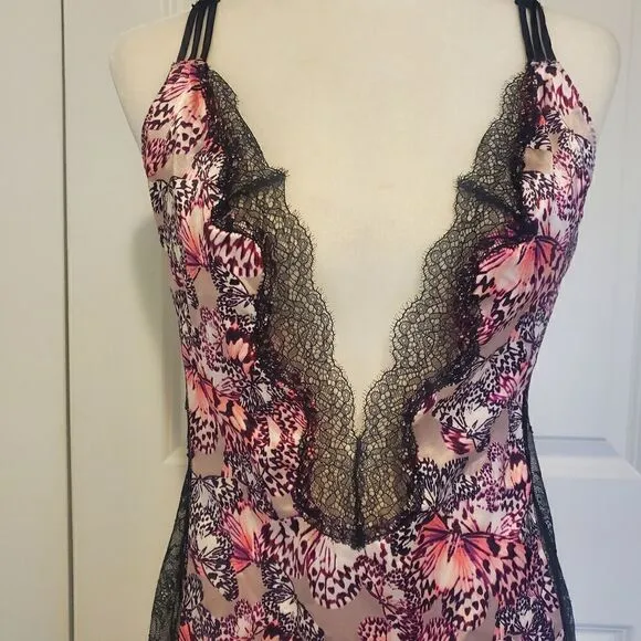 Victoria's Secret Butterfly Satin Lace Lingerie M