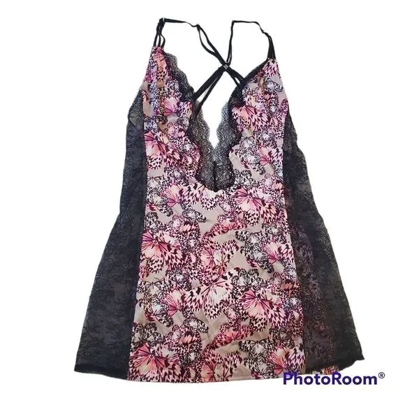 Victoria's Secret Butterfly Satin Lace Lingerie M