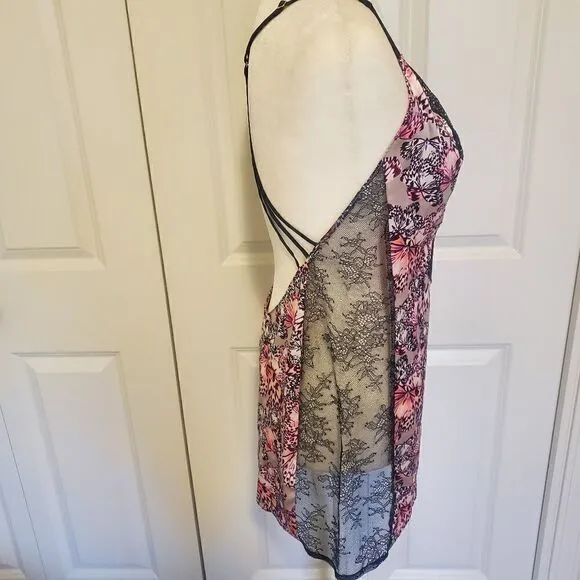Victoria's Secret Butterfly Satin Lace Lingerie M