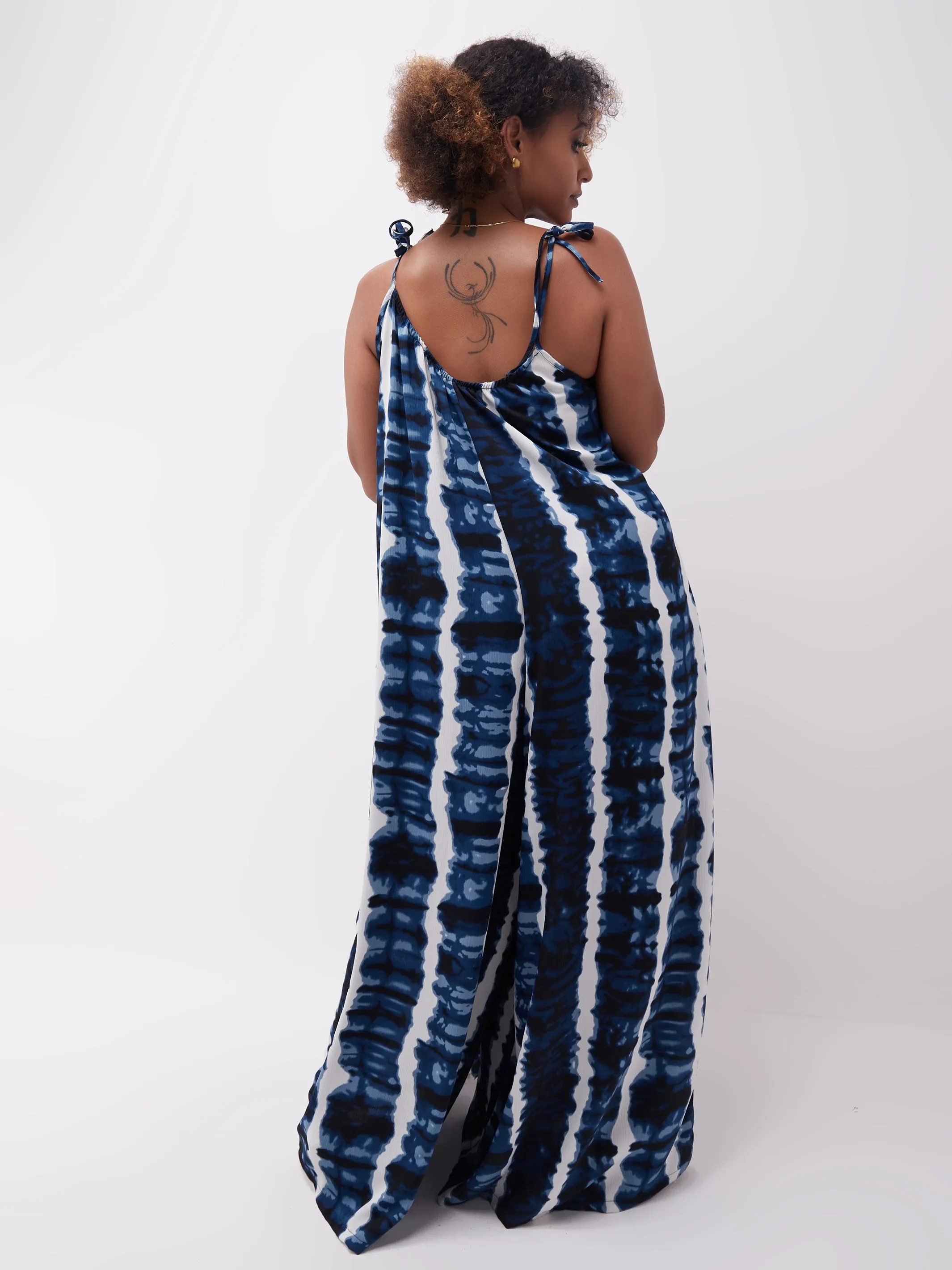 Vivo Diani Strappy Jumpsuit - Navy / White Print
