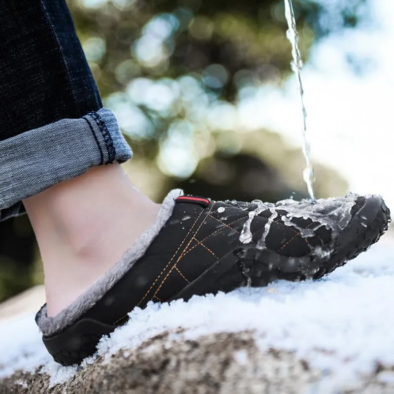 Waterproof Men's Winter Home Slippers Warm Cotton Shoes