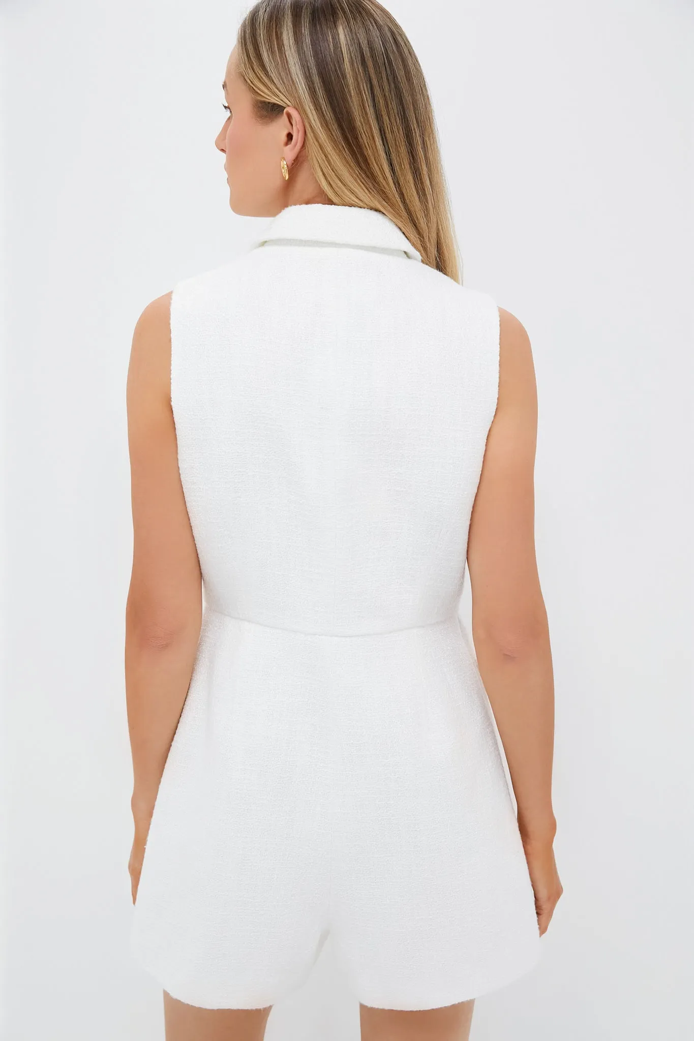 White Tweed Campbell Romper