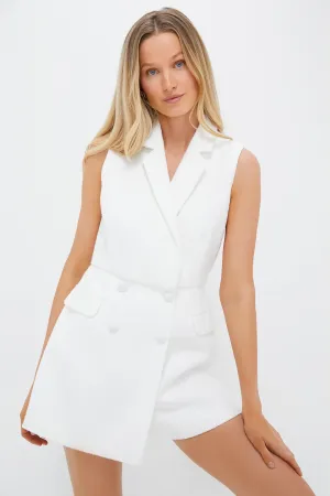 White Tweed Campbell Romper