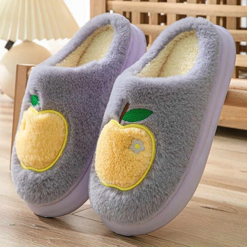 Women winter cotton slippers with heel can be worn outside to keep warm and velvet indoor home thick sole waterproof