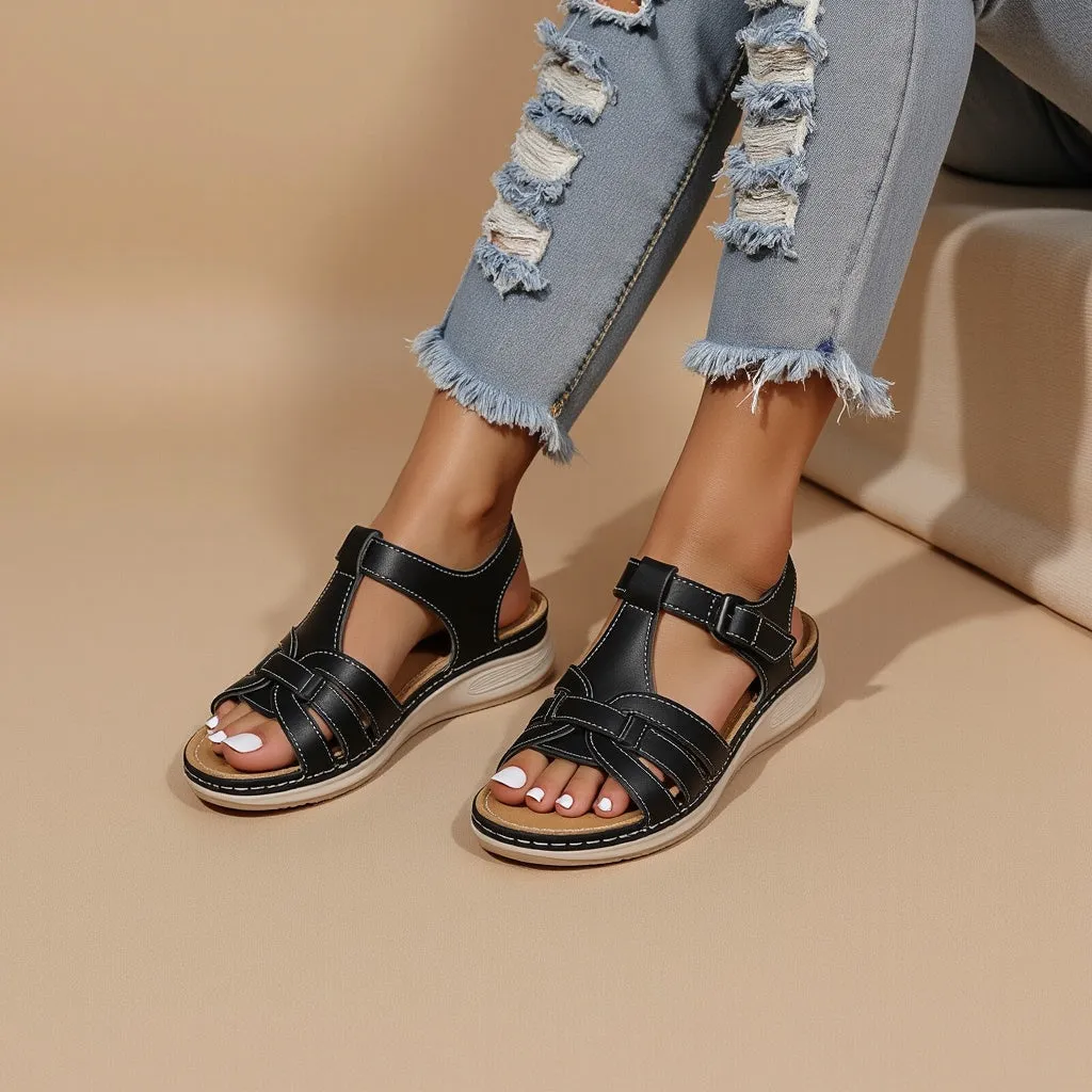 Women’s Comfort Sandals – Adjustable Strap – Cushioned Sole – Open Toe – Everyday Summer Wear
