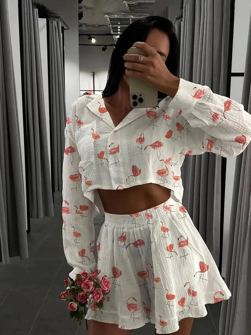 Women's Flared Short Pyjama Set
