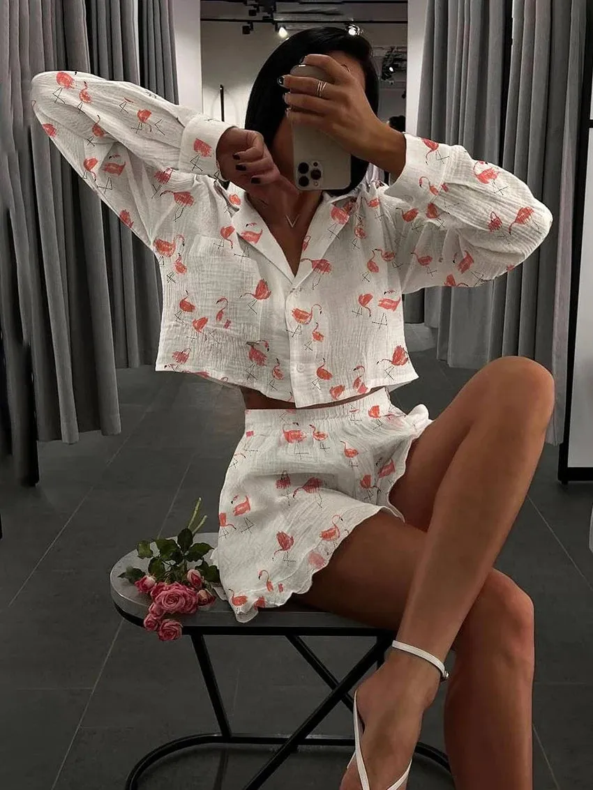 Women's Flared Short Pyjama Set