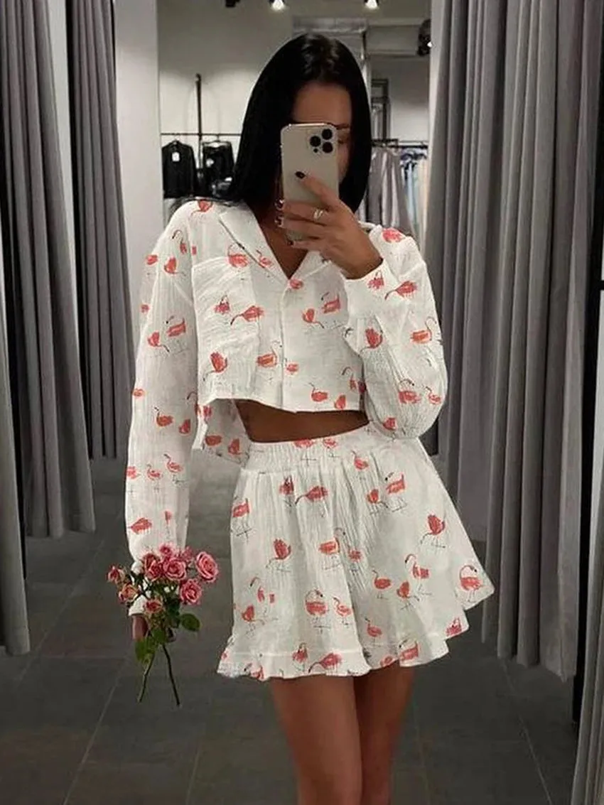 Women's Flared Short Pyjama Set