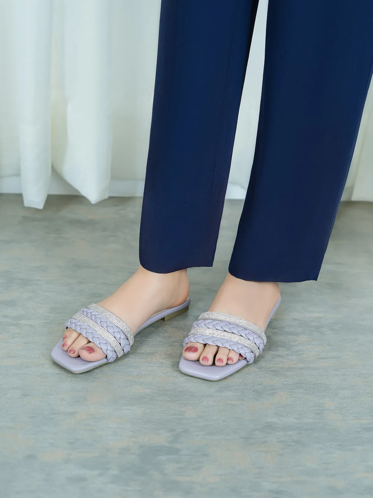 Womens "STEPCHIC" Flat Casual Slippers