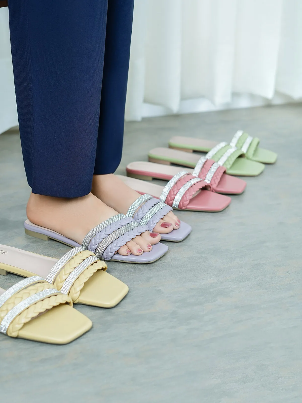 Womens "STEPCHIC" Flat Casual Slippers