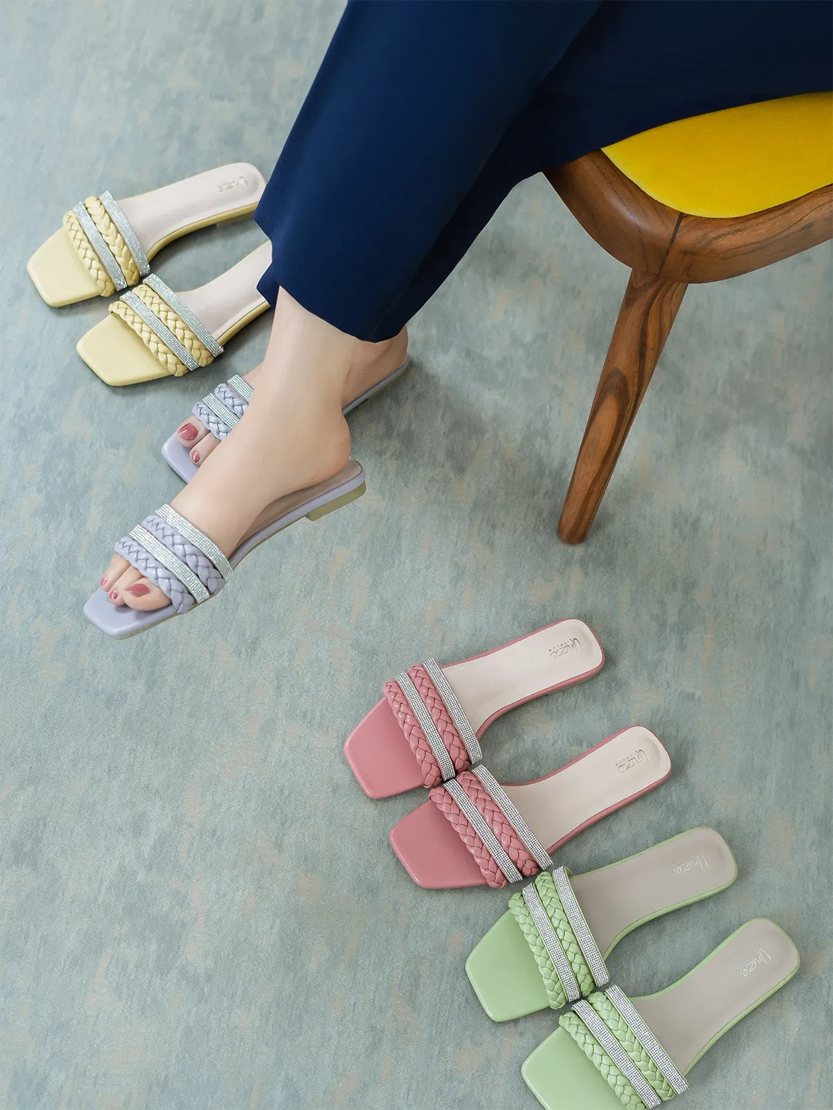 Womens "STEPCHIC" Flat Casual Slippers